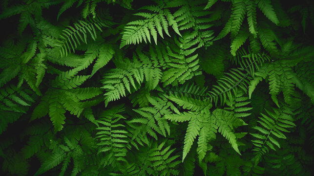 Des belles foug&egrave;res verte dans la for&ecirc;t. 