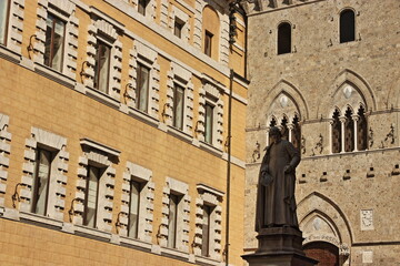 Fototapeta na wymiar Siena, Piazza del Campo, Toscana, Italia
