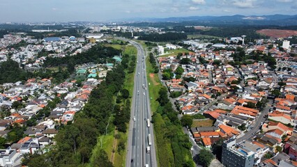 aerial view of the city of Arujá, SP, Brasil. 