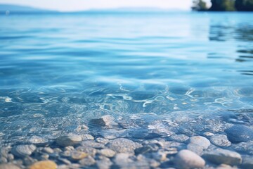 Fototapeta premium Crystal Clear Blue Water - AI Generated