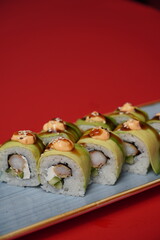 sushi, rolls, Japanese food, fish, rice