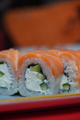 sushi, rolls, Japanese food, fish, rice