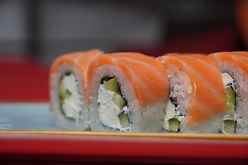 sushi, rolls, Japanese food, fish, rice