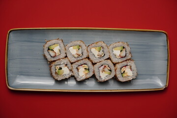 sushi, rolls, Japanese food, fish, rice