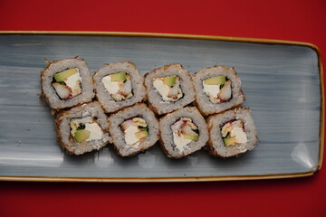 sushi, rolls, Japanese food, fish, rice