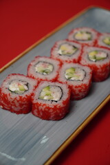 sushi, rolls, Japanese food, fish, rice