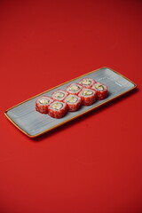 sushi, rolls, Japanese food, fish, rice