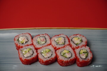 sushi, rolls, Japanese food, fish, rice