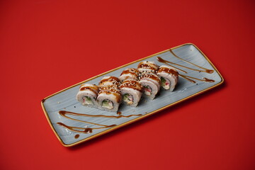 sushi, rolls, Japanese food, fish, rice