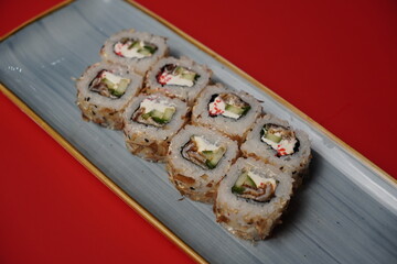 sushi, rolls, Japanese food, fish, rice