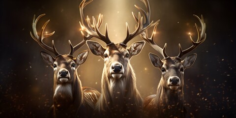 "Crowned Caribou Majesty: The Reindeer's Regalia" | Background Design | Generative AI Artwork