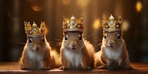 "Crowned Acorn Monarch: Squirrel Royalty" | Background Design | Generative AI Artwork