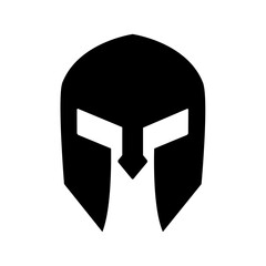 Spartan helmet icon. Spartan Greek gladiator helmet armor flat vector icon