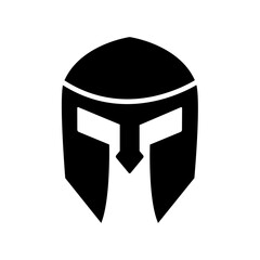 Spartan helmet icon. Spartan Greek gladiator helmet armor flat vector icon