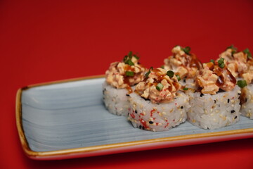 sushi, rolls, Japanese food, fish, rice