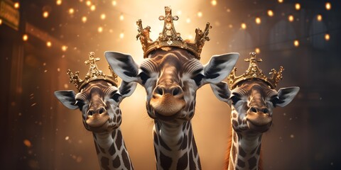 "Tall and Crowned: Giraffe Royalty" | Background Design | AI Generated Artwork
