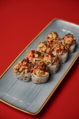 sushi, rolls, Japanese food, fish, rice