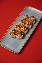 sushi, rolls, Japanese food, fish, rice