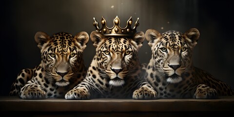 "Leopard Monarch: The Crowned Spotted Sovereign" | Background Design | AI Generated Artwork