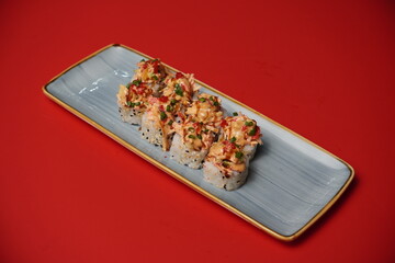 sushi, rolls, Japanese food, fish, rice