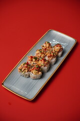 sushi, rolls, Japanese food, fish, rice