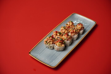 sushi, rolls, Japanese food, fish, rice