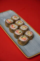 sushi, rolls, Japanese food, fish, rice