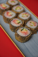 sushi, rolls, Japanese food, fish, rice