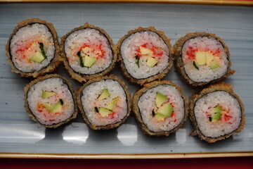 sushi, rolls, Japanese food, fish, rice