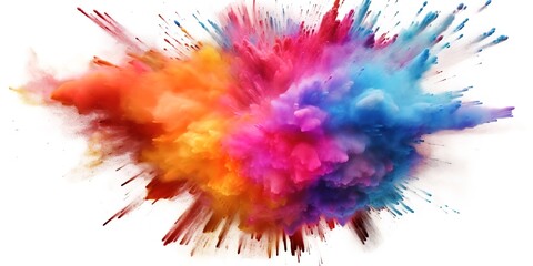 colorful dust splashes on white background. generative AI