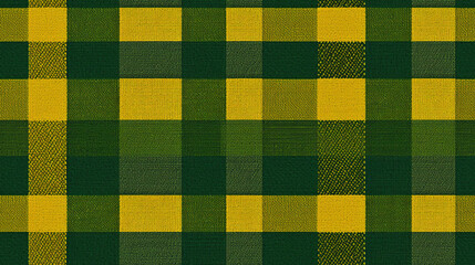 plaid tweed in green and yellow