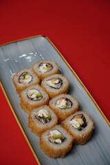 sushi, rolls, Japanese food, fish, rice