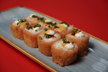 sushi, rolls, Japanese food, fish, rice
