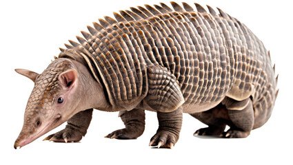 Armadillo, armored creature isolated on the transparent background PNG. - obrazy, fototapety, plakaty