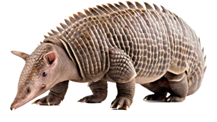 Foto op Plexiglas Armadillo, armored creature isolated on the transparent background PNG. © Monika