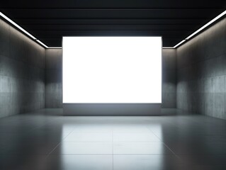 a large white blank screen in the room. generative AI