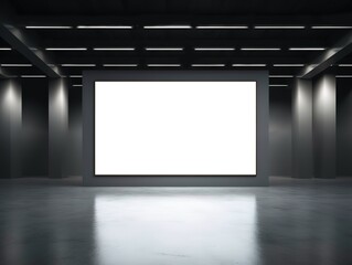 a large white blank screen in the room. generative AI