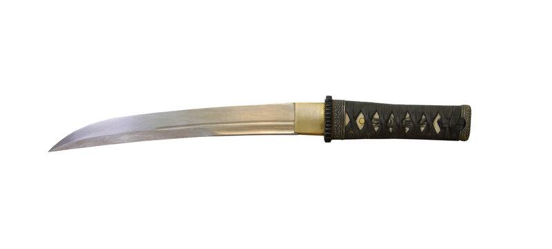 vintage tanto knife on transparent background