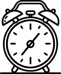 Alarm clock simple icon, line and solid version, outline and filled sign, symbol, vector, art