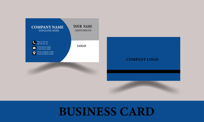 Double sided business card template modern and clean style.Print ready Business Card -For business and personal use.creative business card design template with blue and black color.