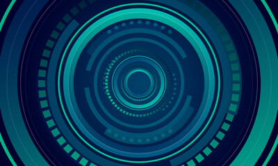 Wide Hi tech digital technology concept. Illustration high computer technology on blue background.