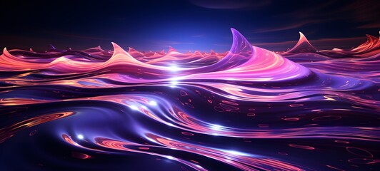 Abstract purple multicolored liquid waves background