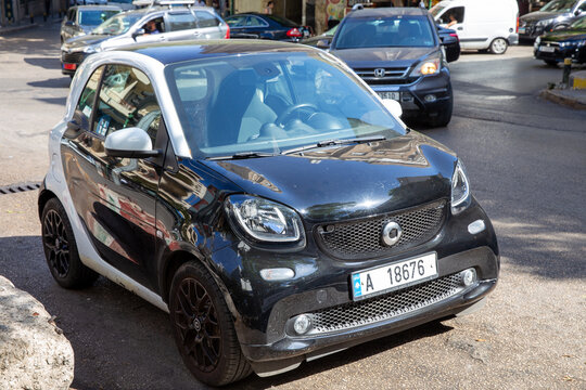 Motor car Smart W451 Fortwo in the city street of Beirut. Republic of Lebanon