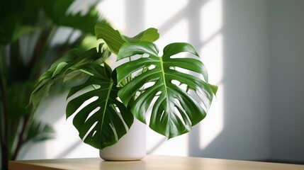 Product shot green monstera houseplant mainly from Ai generated art
