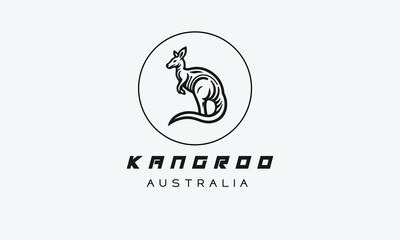 kangaroo vector logo icon minimalistic line art