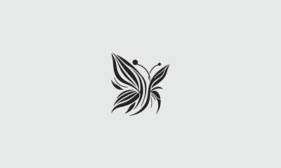 Obraz premium Butterfly vector logo icon minimalistic design