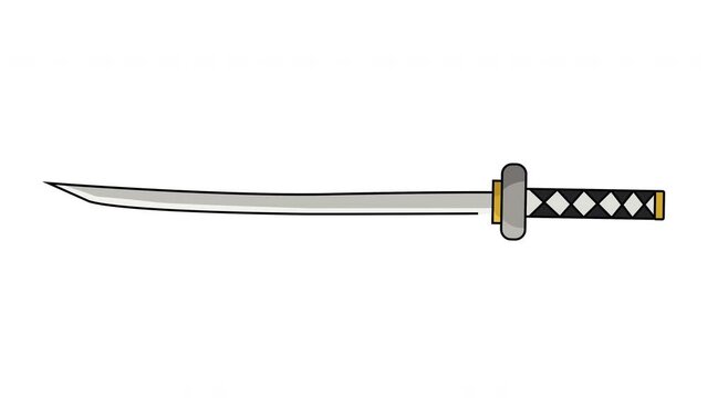 Animation forms a katana sword icon