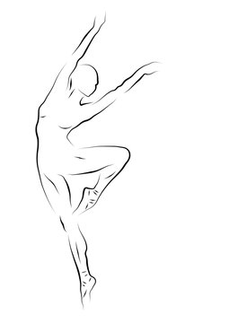 dancing figure black line art