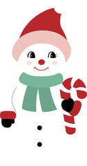 Retro snowman illustration