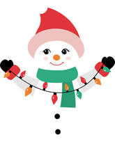 Retro snowman illustration